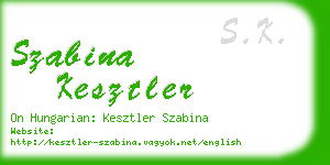 szabina kesztler business card